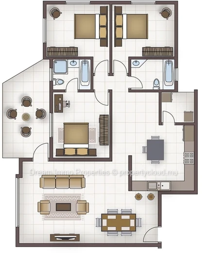 Well Located ! 3 Bedroom Apartments At Only 2 Minutes From So'flo Mall - Floreal Mauritius