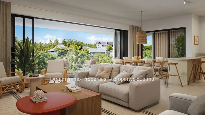 Stylish 3-bedroom sea view penthouses just 2 minutes from the beach in Pointe aux Canonniers – Mauritius