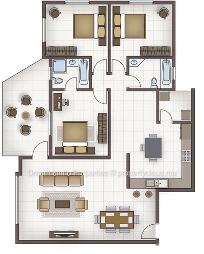 Well Located ! 3 Bedroom Apartments At Only 2 Minutes From So'flo Mall - Floreal Mauritius